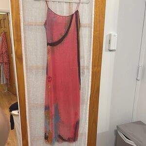 Zara Colorful Sleeveless Maxi Tulle Dress